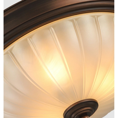 Dome Shape Flush Mont Light 3 Lights Vintage Style Overhead Light for Dining Room Foyer