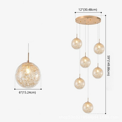 Glass Lantern Pendant Light with Golden Finish Contemporary Ceiling Light for Stairs