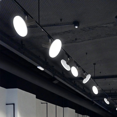 Hat Shape LED Track Spotlight Nordic Style 3 Head Metal Living Room Rotatable Semi Flush Light
