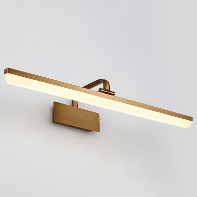 LED Horizontal Vanity Lighting Waterproof Minimalism Metal Bathroom Lighting in Gold