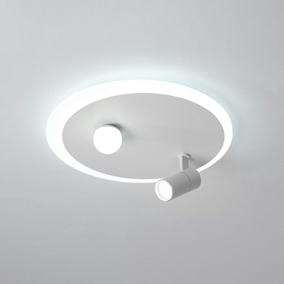 Minimalism LED Semi Flush Mount White Acrylic Ceiling Light for Sitting Room