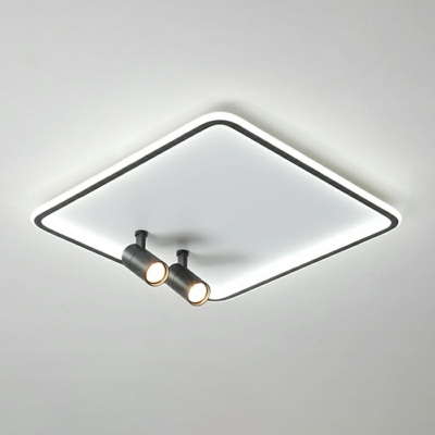 Modern Black/White Close to Ceiling Light 6 Lights Geometric LED Flush Mount Light for Living Room
