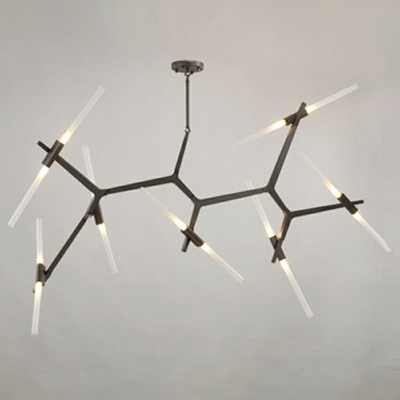 Modern Minimalist Tree Branch Lamp Herringbone Restaurant Chandelier Metal Pendant Lighting