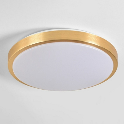 Modern Simplicity Style Round Bedroom Flush-mount Lighting Alloy Round LED Ceiling Light in Gold