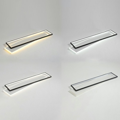 Modern Style LED Acrylic Rectangles Flushmount Lighting Close to Ceiling Fixture in Black-White