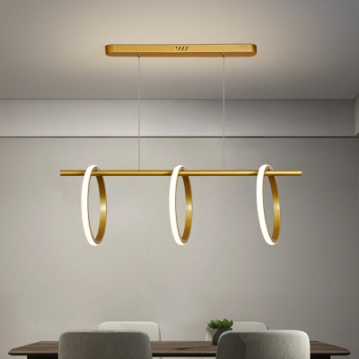 Morden Island Lighting Rings Shaped Minimalist Silica Gel Shade LED Hanging Light for Dining Room