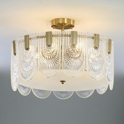 Multi Light Country Chandeliers Pendant with Glass Pendant Brass Gold Light in 6 Lights