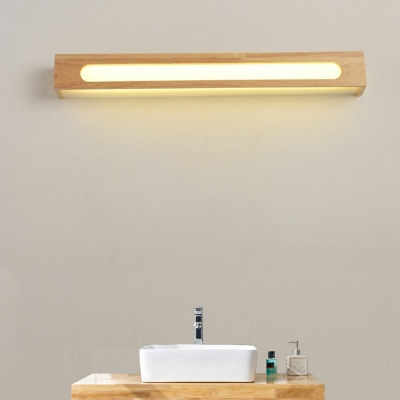 Rectangular LED Bathroom Vanity Fixtures 3 Inchs Height Nordic Vanity Light above Mirror in Beige