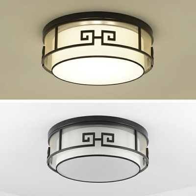 Traditional Style Black Flush Mount Ceiling Light Vintage 8 Inchs Height for Living Room Bedroom