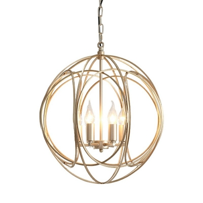 Contemporary Ceiling Lighting Gold Iron Wire Sphere Bedroom Ceiling Mounted Fixture