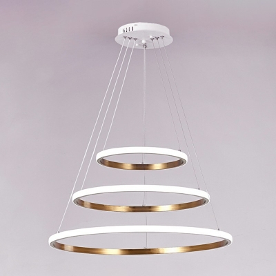 Contemporary Style Ceiling Lighting 3-Tier Round Acrylic Bedroom LED Ceiling Mounted Fixture