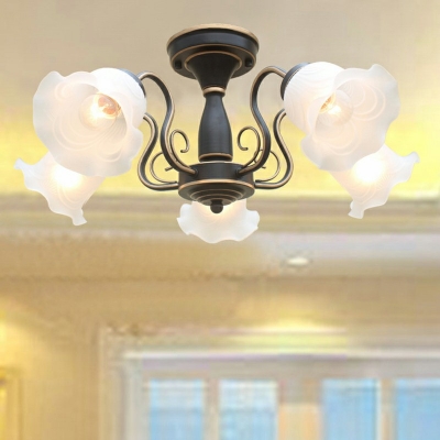 Flare Ceiling Lighting Vintage Frosted Glass 10