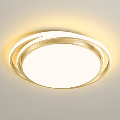 Gold Round Flush Mount Light Modernist 2.5