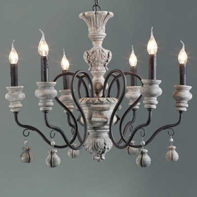 Grey Finish Metal Gooseneck Arm Candelabra Chandelier Living Room Suspension Lamp