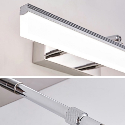 Metal Linear Vanity Lamp Simple LED Adjustable Wall Sconce Lighting in White Light