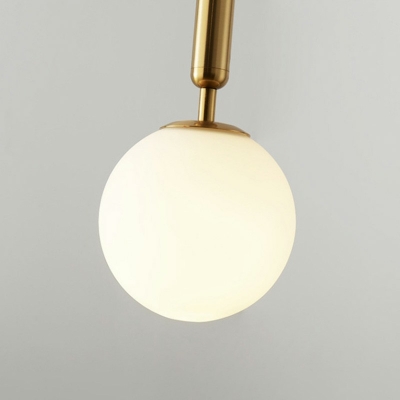 Minimalist Style 1 Light Glass Round Pendant Light Bedroom Hanging Ceiling Light