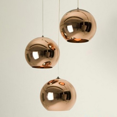 Mirrored Glass Decorative Hanging Light 1 Bulb Globe Pendant Light for Shopwindow