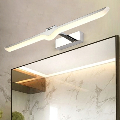 Modern Chrome Metal Sconce Lamp LED Vanity Light Bathroom Wall Mounted Lighting