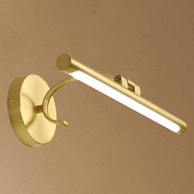 Modern Minimalism Brass Vanity Adjustable Head Linear LED Wall Light for Dressing Room