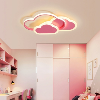 Modern Style Cloud Shape Metal Kids Bedroom LED Ceiling Mounted Light