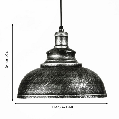 Retro Single Light LED Pendant Light with Dome Shape 11.5 Inchs Wide for Kitchen