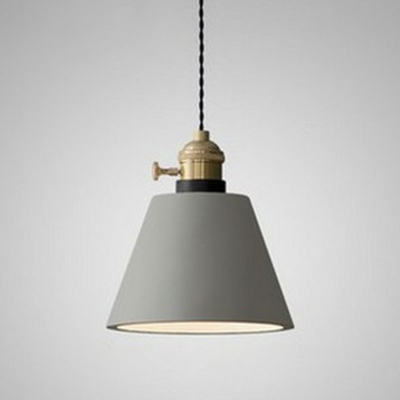 Single-Bulb Simplicity Cement Hanging Light Grey Hanging Light for Bedroom