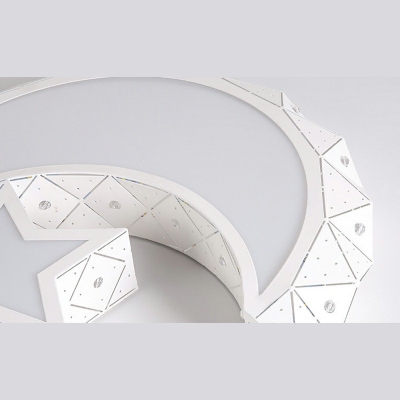 White Quique Designer Thin Kids Room Ceiling Light with Moon and Star Shade in 3 Colors Light