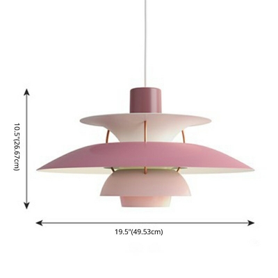 1 Light Aluminum lampshade Hanging Lantern Nordic Style Adjustable Boom Pendant for Bedroom