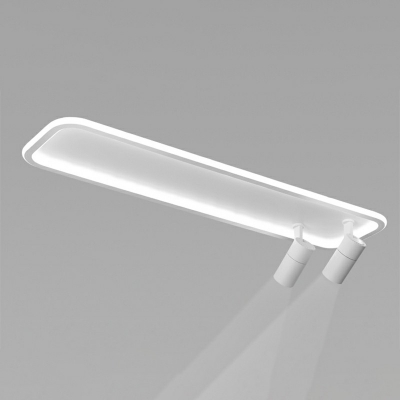 3-Lights LED Semi Flush Ceiling Light Rectangular Acrylic Flush Mount for Commercial Store