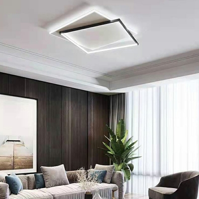 Arcylic Square Shape Flush Light Modern Style Black and White LED Flush Ceiling Light Fixture