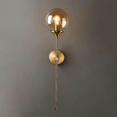 Ball Glass Spherical Sconce Light Contemporary 1 Head 23.5 Inchs Height Wall Mount Lighting