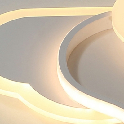 Cartoon Modern Cloud Flush Light Acrylic LED Ceiling Light 2.5 Inchs Height for Nursing Room Corridor