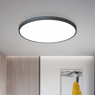 Contemporary Ceiling Light with LED Light Black Acrylic Shade Flush Mount Ceiling Light for Hallway in White Light