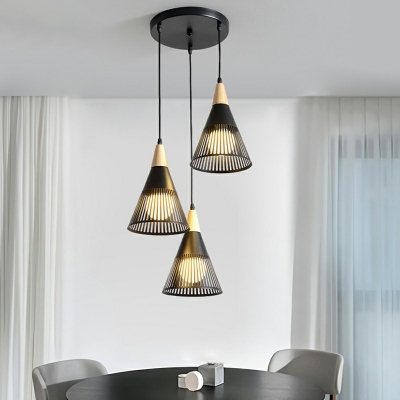 Curved Hanging Pendant Contemporary 1 Light Iron Down Lighting for Dining Room