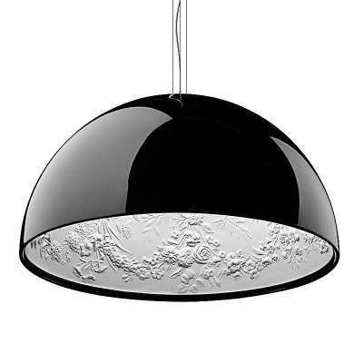 Dome Drop Pendant Macaron 1-Light Resin Ceiling Suspension Lamp with Pattern Interior