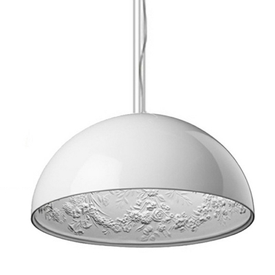 Dome Drop Pendant Macaron 1-Light Resin Ceiling Suspension Lamp with Pattern Interior