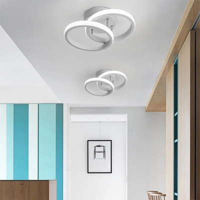 Metal Ceiling Mount Creative Modern Ceiling Light with 2 LED Lights Acrylic Shade Semi Flush 9.5 Inchs Length for Hallway
