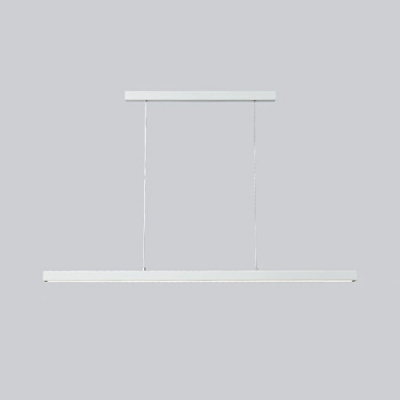 Minimalist Stylish Aluminum Long Strip Lamp Metal Dining Room LED Island Light in Black/White