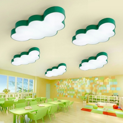 Modern Simplicity Cloud Shaped LED Flushmount Lighting Acrylic Childrens Bedroom Ceiling Lamp