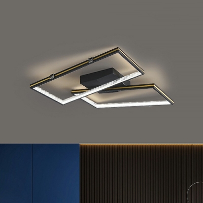 Modern Simplicity Rectangle Semi Flush Light Fixtures Acrylic Ceiling Flush Mount Lights