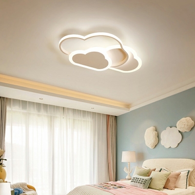 Modern Style Cloud Shape Metal Kids Bedroom LED Ceiling Mounted Light