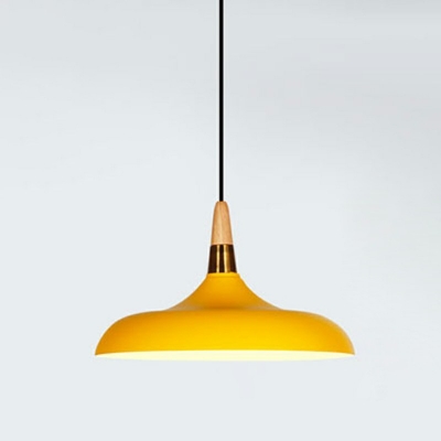 Multiple Macaron Color Nordic Living Room Pendant Aluminum Pot Lid Shade 1-Head Hanging Lamp