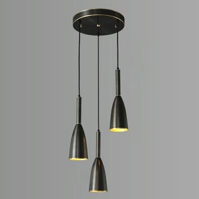 Postmodern Style Restaurant Ceiling Pendant Lamp Down Lighting with Bell Metal Shade