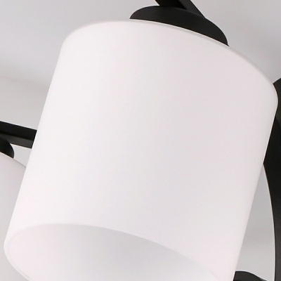 Rustic Simple White Glass Semi-Flush Mount Light Cylinder Indoor Flush Mount Ceiling Light