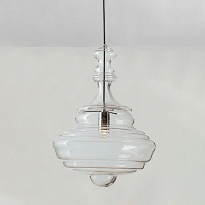 Schoolhouse Pendant Light Designers Style Clear Glass Single Head Drop Light for Kitchen Corridor