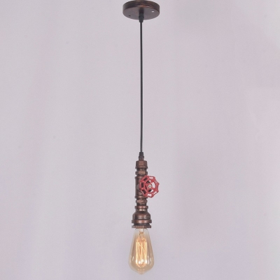 Single-Bulb Metal Water Pipe Hanging Lamp Industrial Style Pendant Lights over Kitchen Island