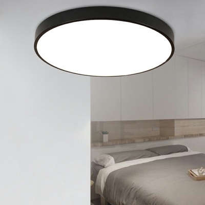 Acrylic Circular Flushmount Ceiling Lamp 2 Inchs Height Nordic Style LED Flush Mount Lighting for Bedroom