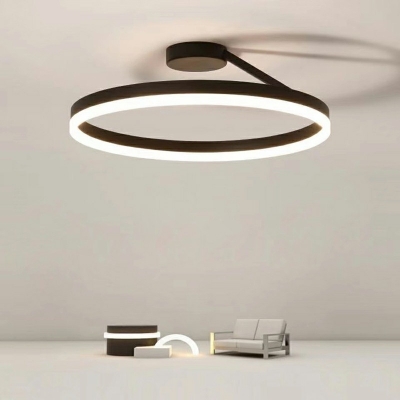 Arcylic Circle Shape Flush Light Modern Style 8