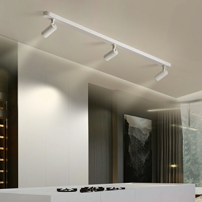 Elongated Ceiling Light Iron Shade Minimalistic LED Spotlight Flush Mount Ceiling Light