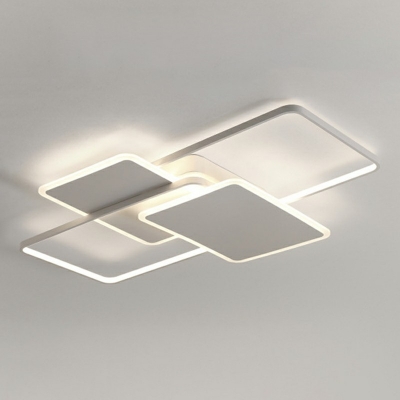 Metal Flushmount Light 45 Inchs Length Modern LED Semi Mount Lighting for Bedroom